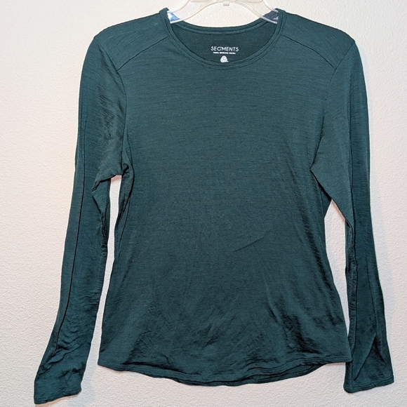 Segments Tops - Segments Size Small Women's Green Long Sleeve Top 100% Merino Wool